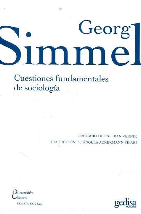 Cuestiones fundamentales de sociología | GEORG SIMMEL