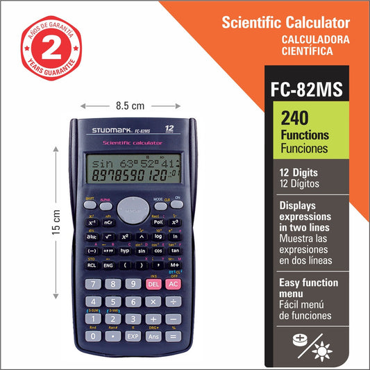 Calculadora científica 240 funciones. FC-82ms / STUDMARK | PAPELERÍA