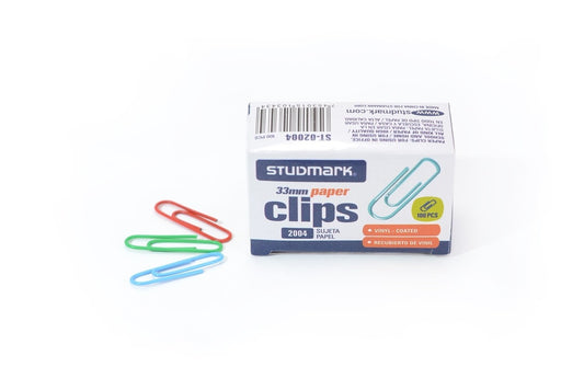 Clips gem de 33 mm vinilo, pack 100 | PAPELERÍA