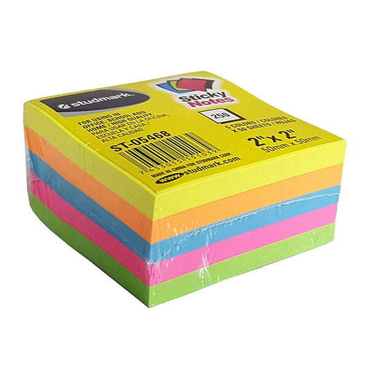 Notas adhesivas neón multi 2x2 | PAPELERÍA