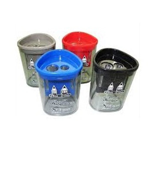 Sacapuntas triangular con depósito doble | PAPELERÍA