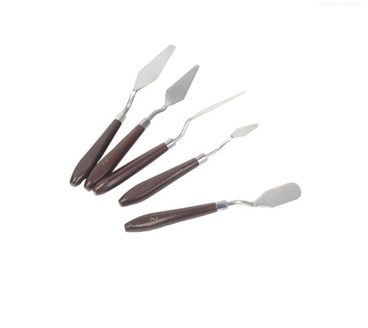 Set de 5 espátulas de metal con mango de plástico | PAPELERÍA