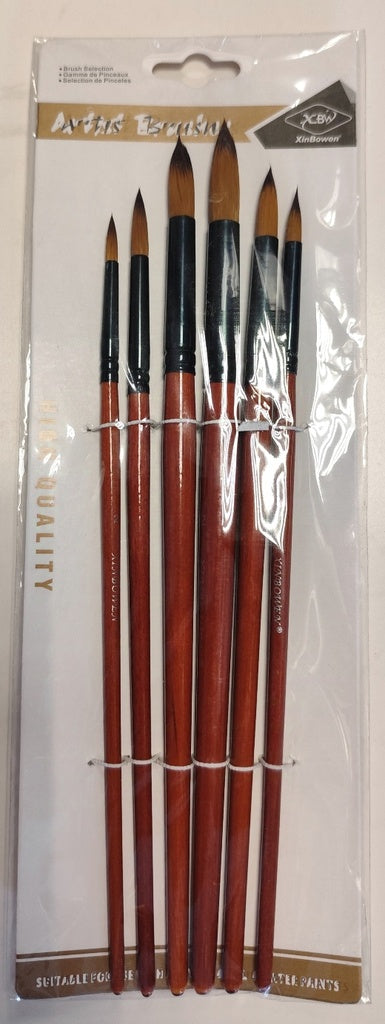 Set de 6 pinceles redondos HB-30460 | PAPELERÍA