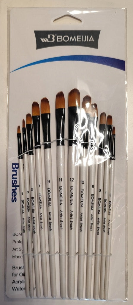 Set de 12 pinceles lengua de gato Bomeijia | PAPELERÍA
