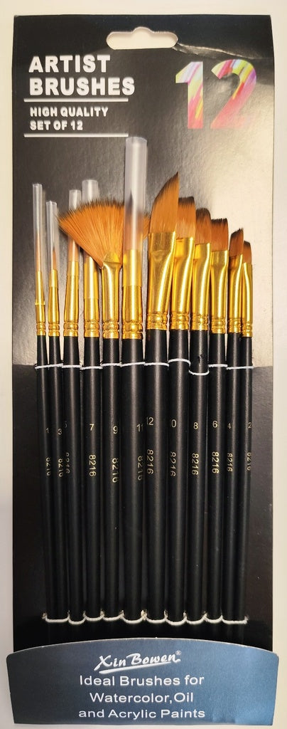 Set de 12 pinceles variados HB-8216 | PAPELERÍA