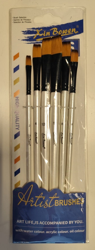 Set de 6 pinceles planos HB-3352 | PAPELERÍA