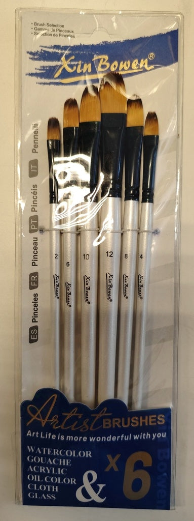 Set de 6 pinceles lengua de gato HB-3352 | PAPELERÍA