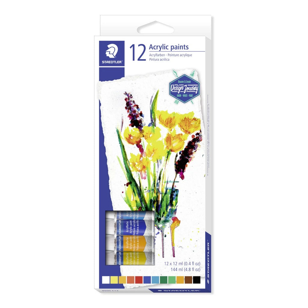 Caja con 12 tubos de pintura acrílica Staedtler | PAPELERÍA
