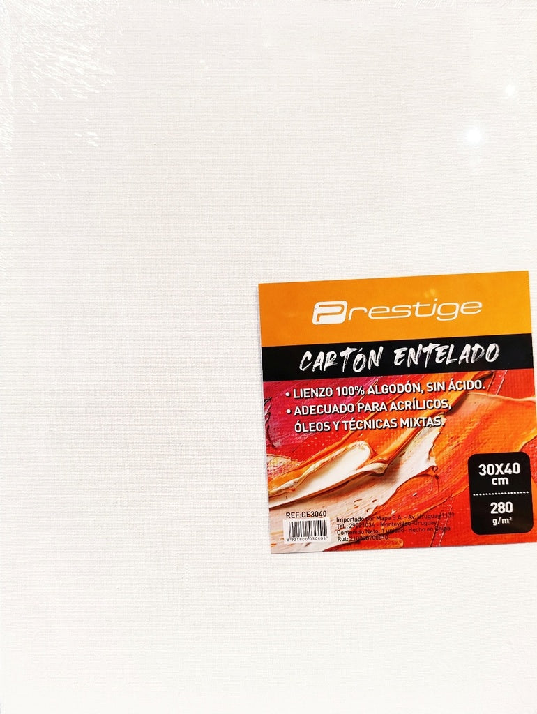 Cartón entelado PRESTIGE 30 x 40 Blanco | PAPELERÍA