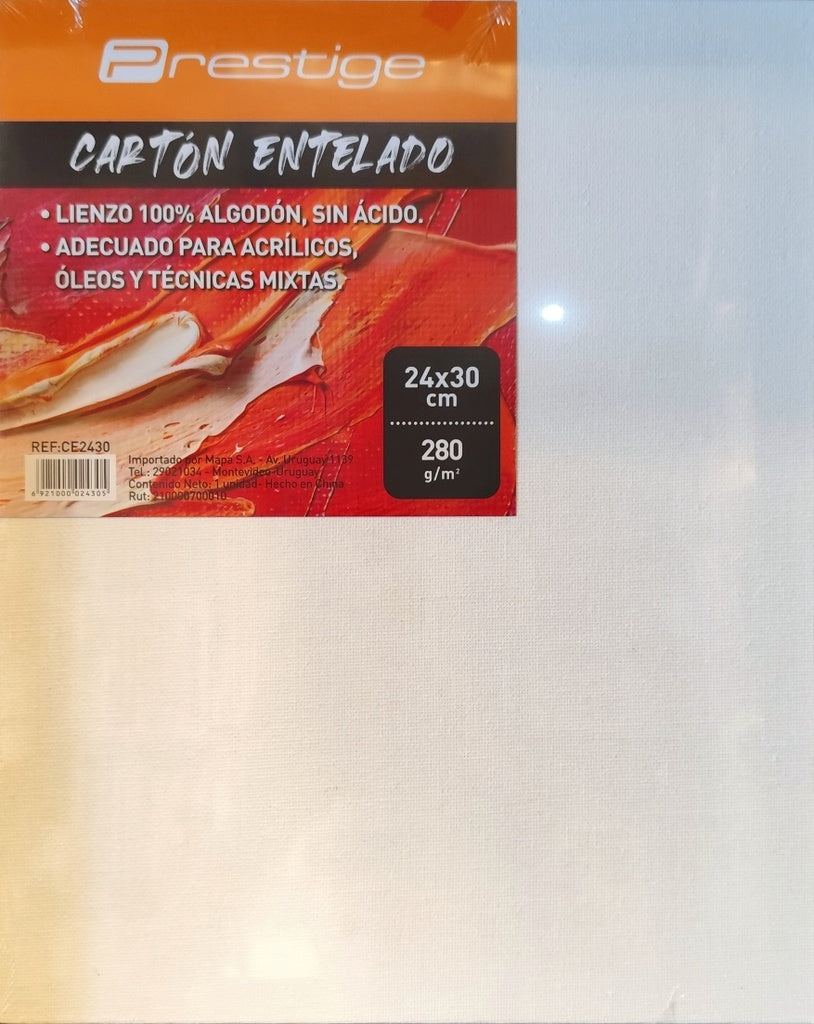 Cartón entelado PRESTIGE 24 x 30 Blanco | PAPELERÍA