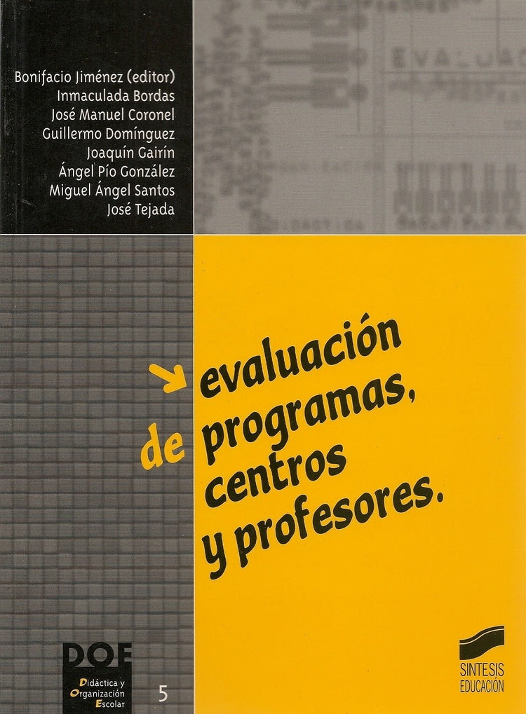 Evaluación programas, centros, profesores | Bonifacio Jiménez Jiménez