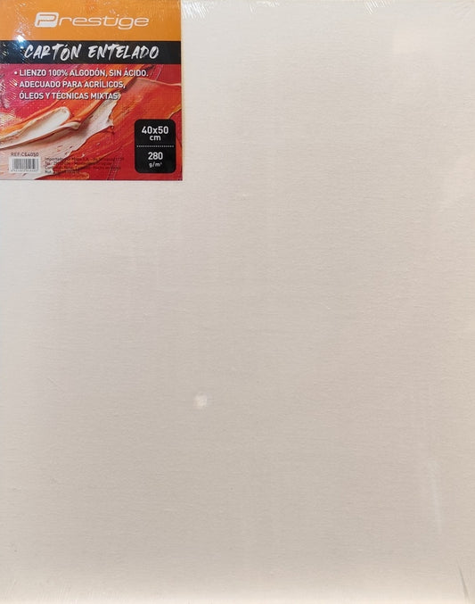 Cartón entelado PRESTIGE 40 x 50 Blanco | PAPELERÍA