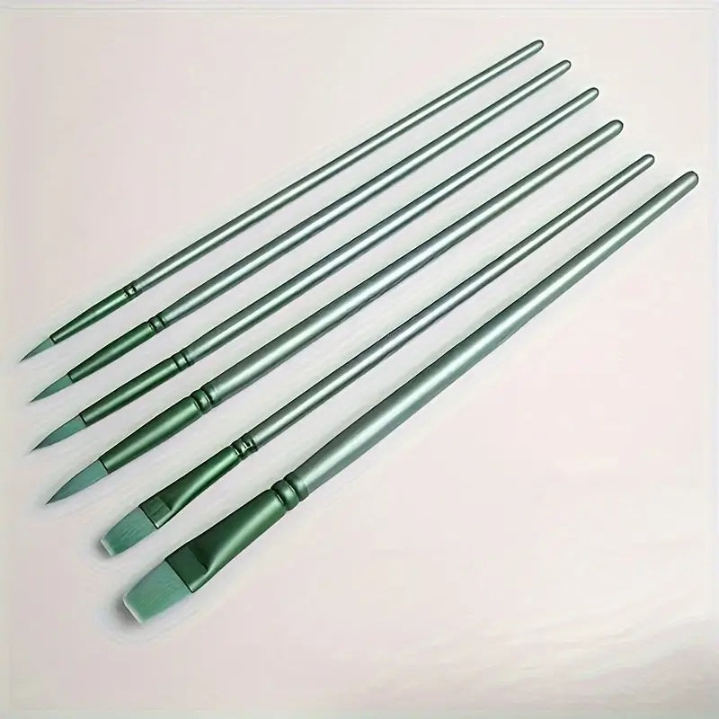 Set de 6 pinceles verdes | PAPELERÍA