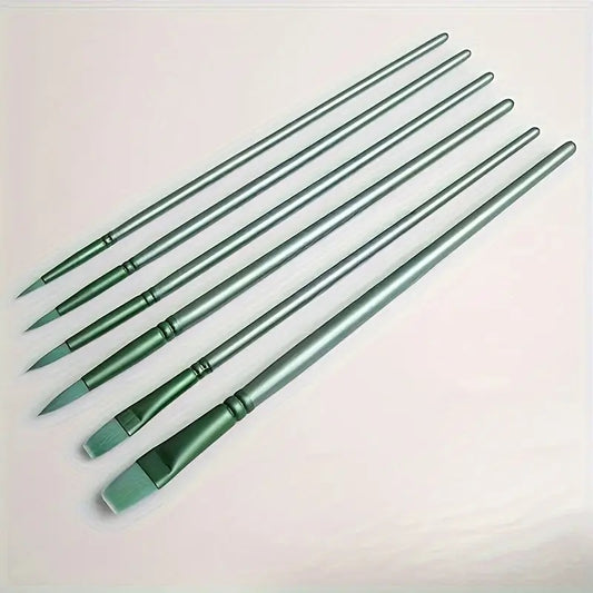 Set de 6 pinceles verdes | PAPELERÍA