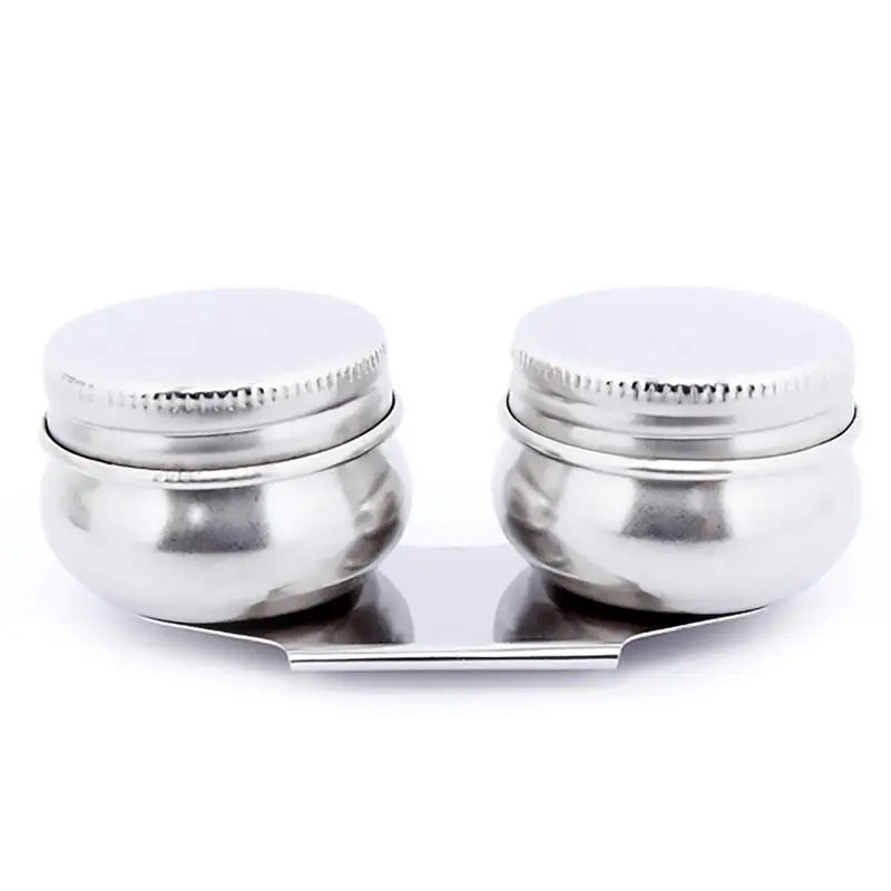 Aceitera metálica doble con tapa | PAPELERÍA