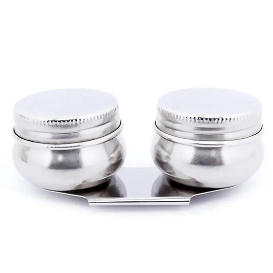 Aceitera metálica doble con tapa | PAPELERÍA