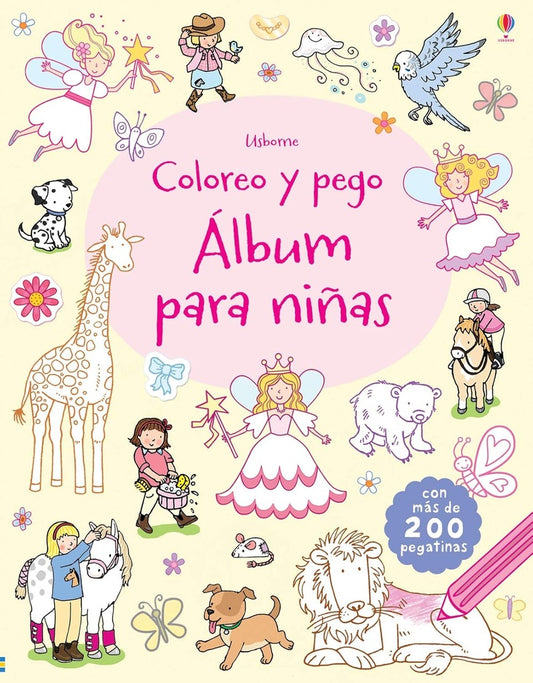 Álbum para niñas. Coloreo y pego | Cecilia Cottrell
