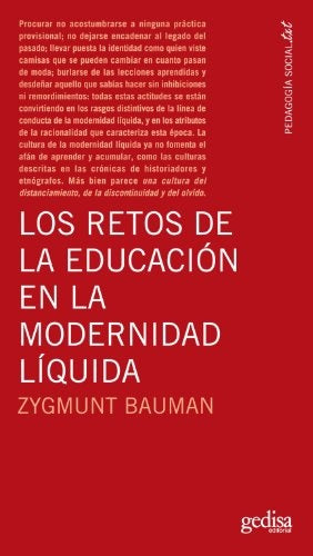Los retos de la educación en la modernidad líquida | ZYGMUNT BAUMAN