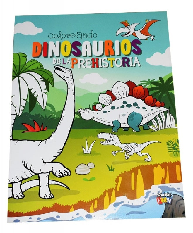 Coloreando dinosaurios de la prehistoria | School Fun